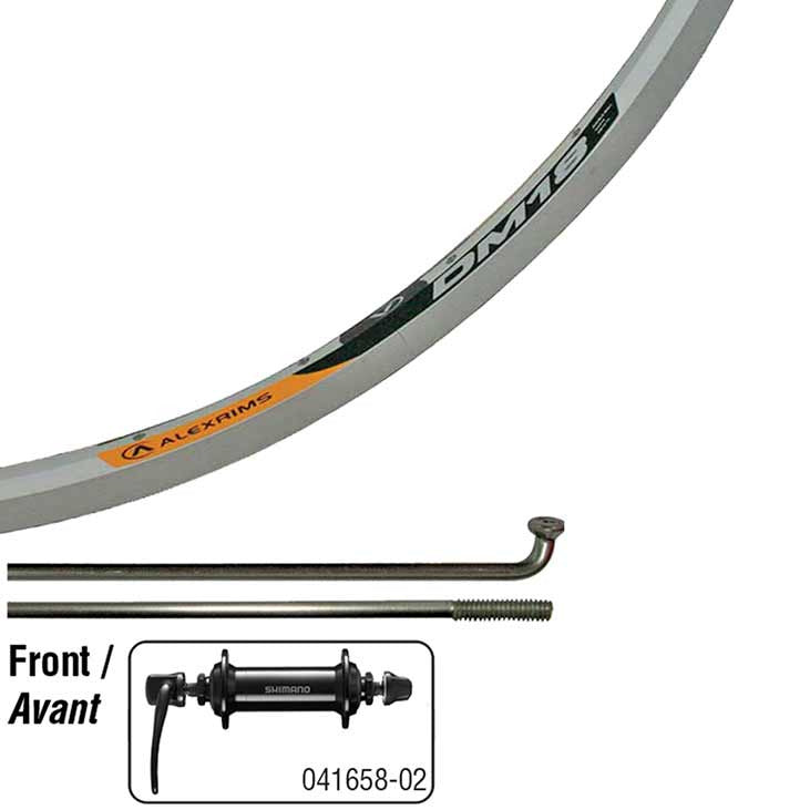 Wheel Shop, Alex DM18 26'' Silver/ Shimano HB-TX500, Wheel, Front, 26'' / 559, Holes: 36, QR, 100mm, Rim