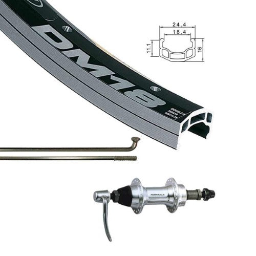 Wheel Shop, Alex DM18 Black/ Formula FM-31-QR, Wheel, Rear, 26'' / 559, Holes: 36, QR, 135mm, Rim, Freewheel
