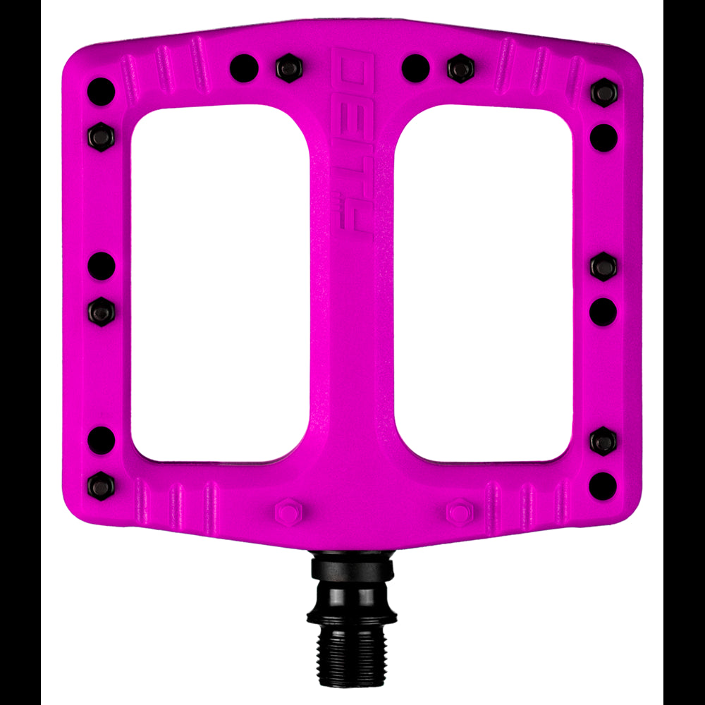 Deity, Deftrap, Platform Pedals, Body: Nylon, Spindle: Cr-Mo, Pink, Pair