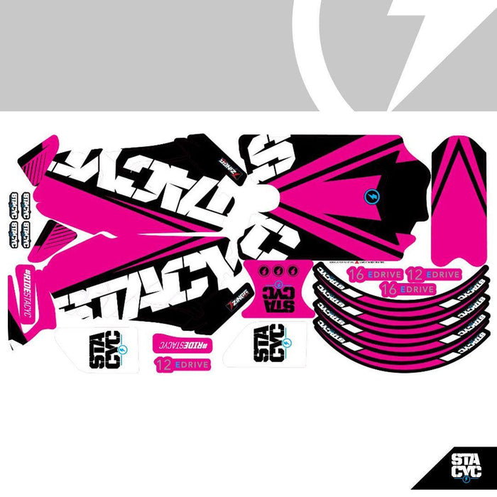 12 EDRIVE BIKE GRAPHICS KIT - ELECTRIFY PINK
