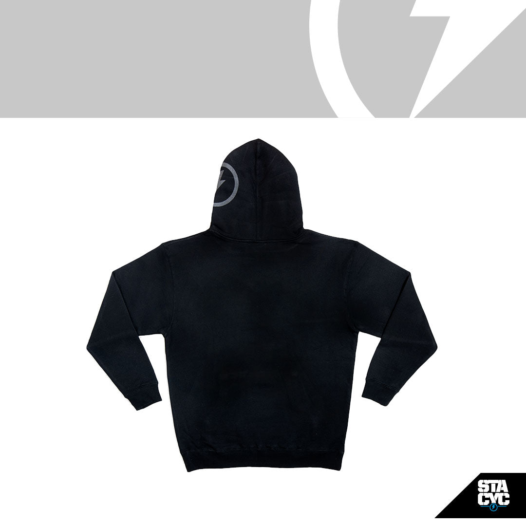 HOODIE PULLOVER STACKED LOGO - KIDS | M | BLACK