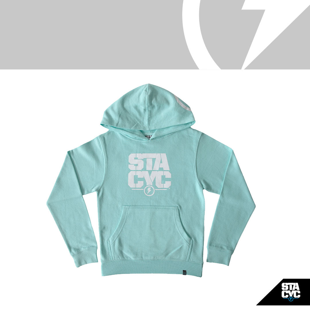 HOODIE, PULLOVER STACKED LOGO - KIDS | L | MINT
