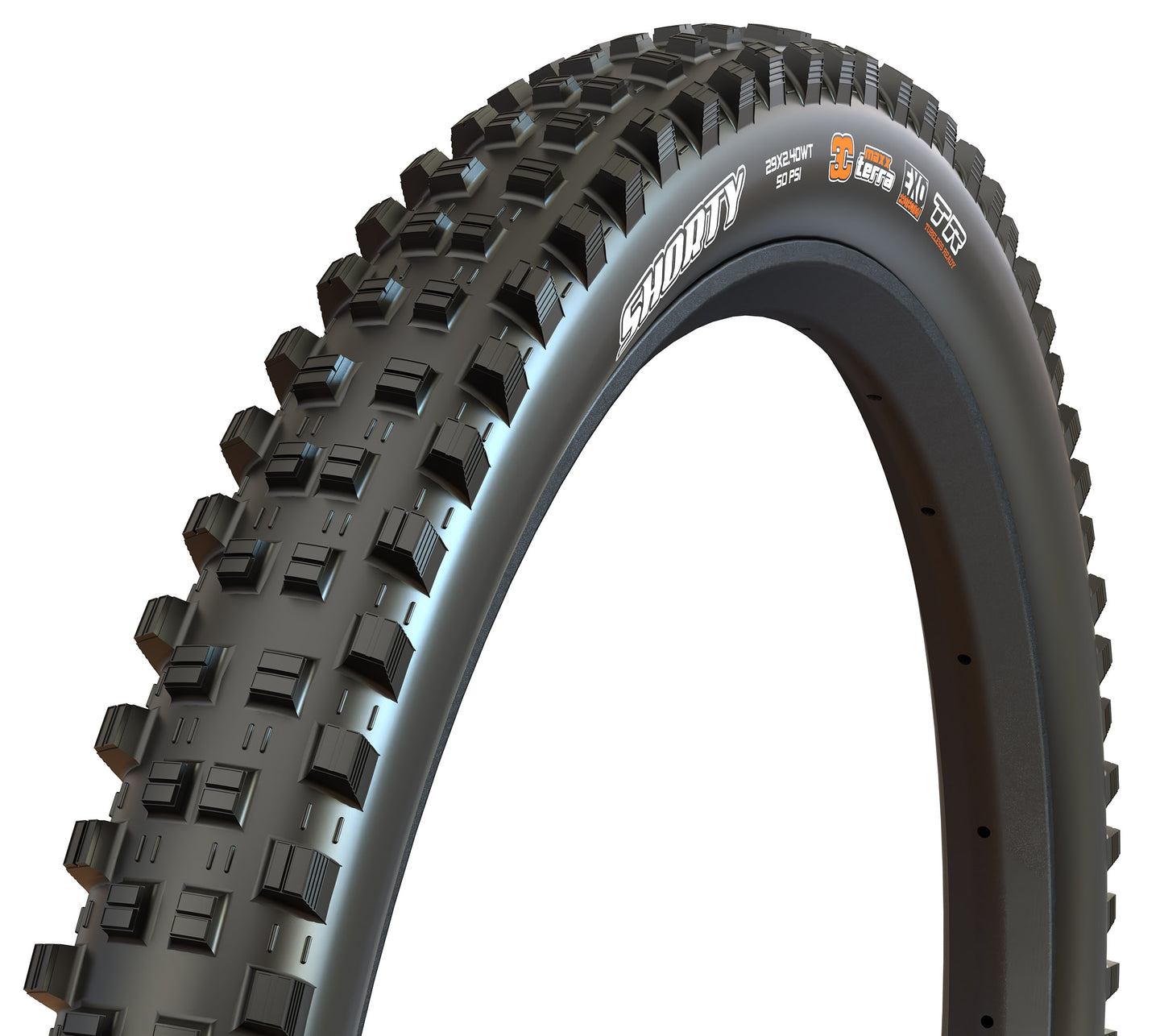 Maxxis, Shorty, Tire, 27.5"x2.40, Folding, Tubeless Ready, 3C Maxx Grip, 2-ply, Wide Trail, 60x2TPI, Black