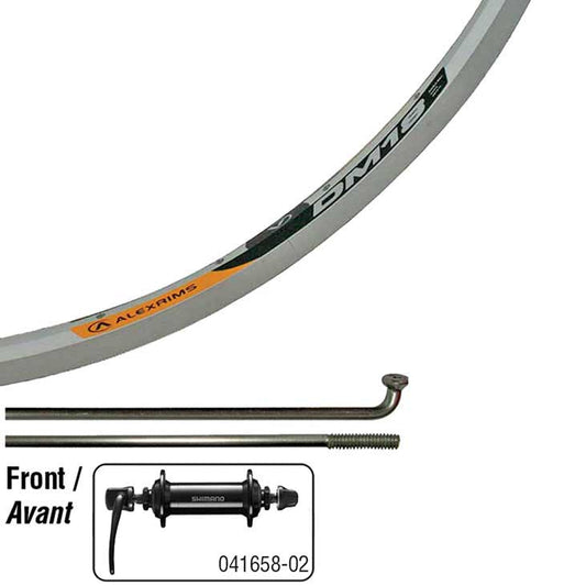 Wheel Shop, Alex DM18 26'' Silver/ Shimano HB-TX500, Wheel, Front, 26'' / 559, Holes: 36, QR, 100mm, Rim