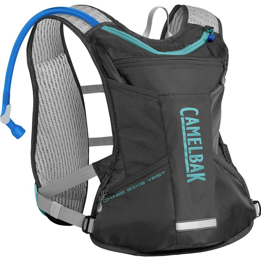 WOMEN'S CHASE BIKE VEST 50OZ CHARCOAL/LAKE BLUE