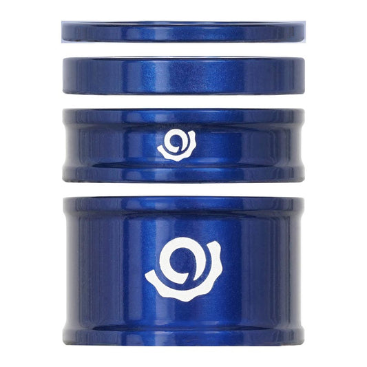 Industry Nine, iRiX, Headset Spacer Kit, 1-1/8'', Height: 2.5mm/5mm/10mm/20mm, Aluminum, Blue