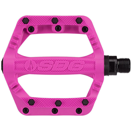 SDG Components, Slater, Platform Pedals, Body: Nylon, Spindle: Cr-Mo, 9/16'', Pink, Pair