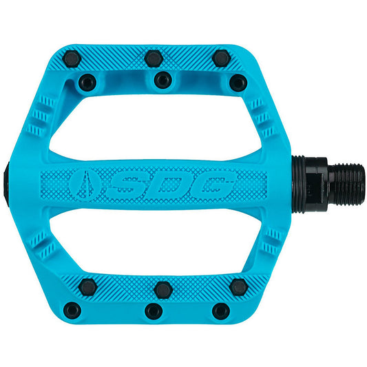 SDG Components, Slater, Platform Pedals, Body: Nylon, Spindle: Cr-Mo, 9/16'', Blue, Pair