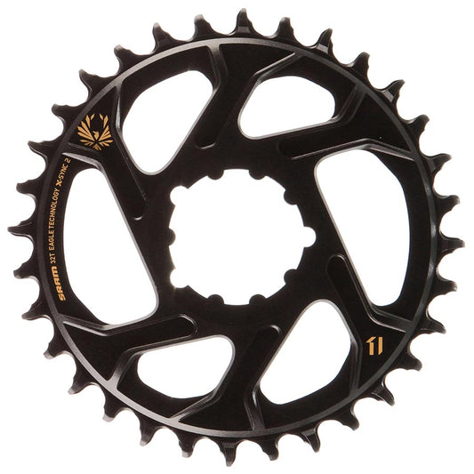SRAM, X-Sync 2 Eagle 3mm Offset, Chainring, Teeth: 32, Speed: 12, BCD: Direct Mount, Single, Aluminum, Gold