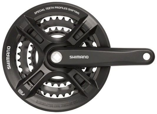 Shimano, Altus FC-M311, Crankset, 7/8 sp., 170mm, 28/38/48T, Riveted, Square, 50 mm, Black
