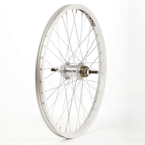 Wheel Shop, Evo Tour 20 Silver / CF-E10 Coaster 18T, Wheel, Rear, 20'' / 406, Holes: 36, Bolt-on, 110mm, Rim, Coaster