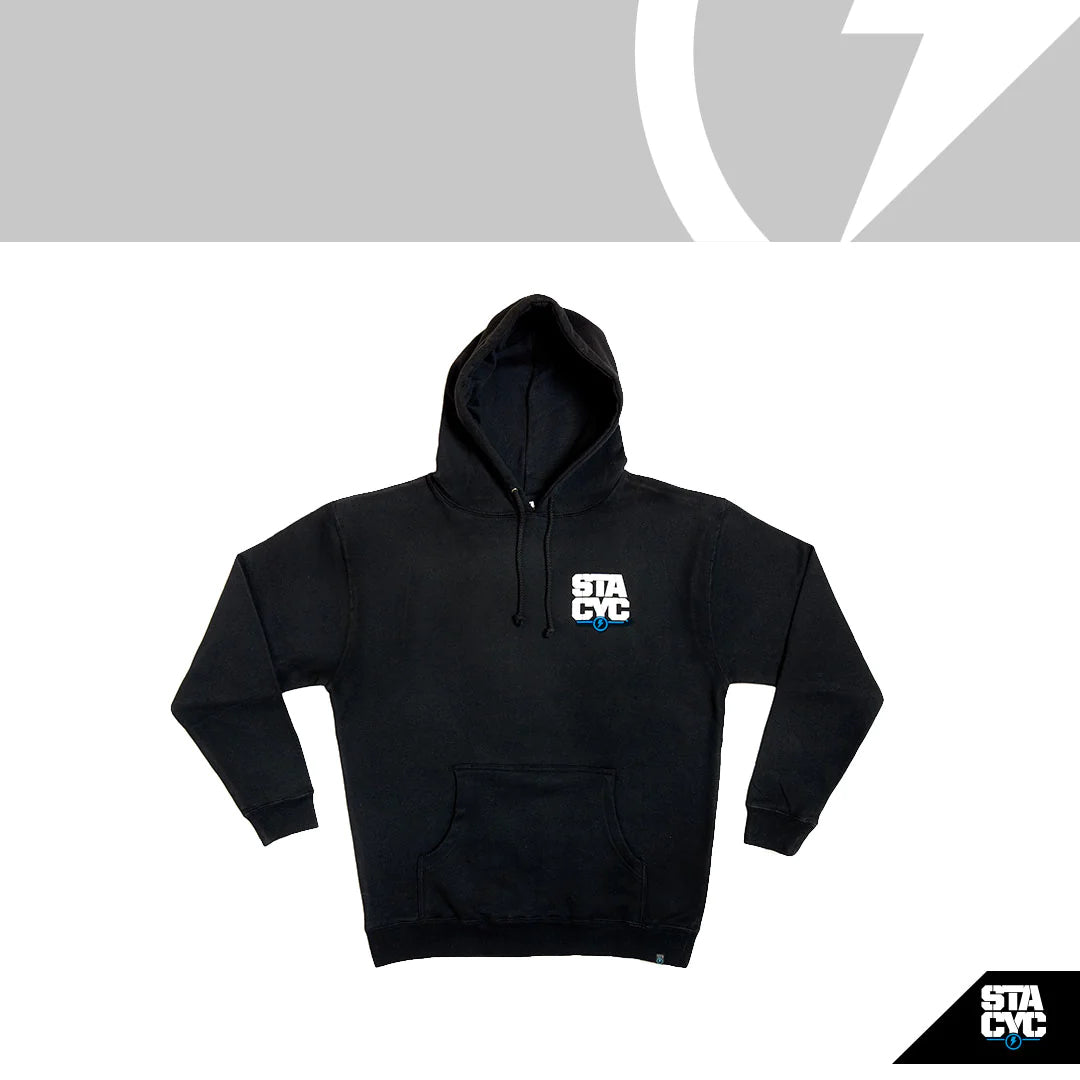 HOODIE PULLOVER STACKED LOGO - ADULT | XL | BLACK