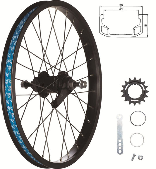 49N WHL RR 18" COASTER NUT BLK