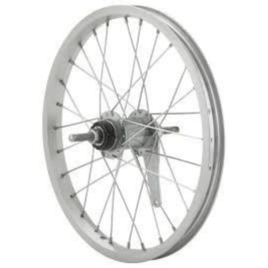 Wheel Shop, Rear 16'' Wheel Alex C1000 Silver / Coaster Silver, 28 Steel spokes, Nutted axle